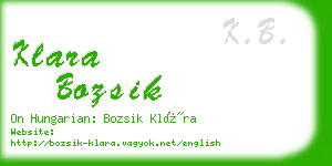 klara bozsik business card
